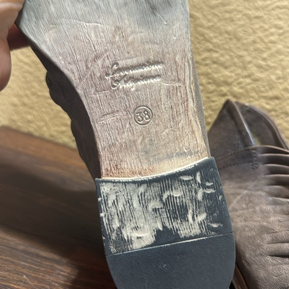 Free People Lost Valley Faded Brown Low Heeled Ankle Leather Boots, Sz 38 - Picture 9 of 10